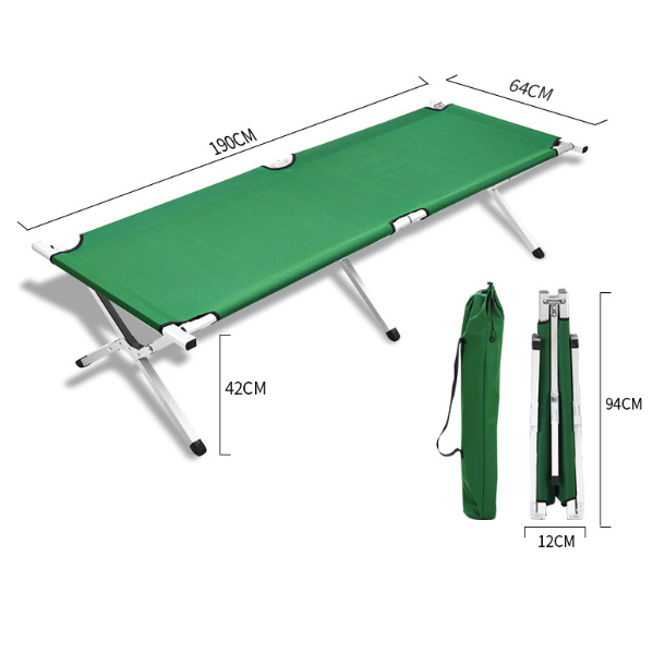 Outdoor folding bed portable single lunch break simple camping bed camping bed emergency disaster aluminum alloy camp bed