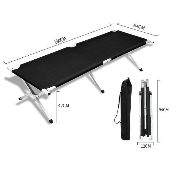Outdoor folding bed portable single lunch break simple camping bed camping bed emergency disaster aluminum alloy camp bed