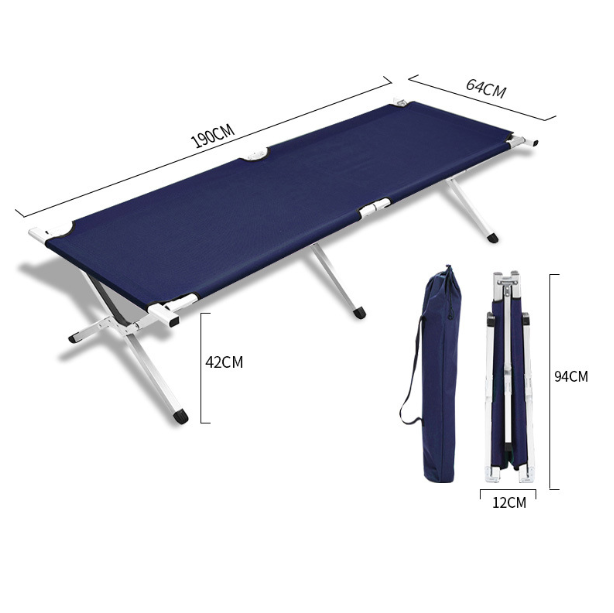 Outdoor folding bed portable single lunch break simple camping bed camping bed emergency disaster aluminum alloy camp bed