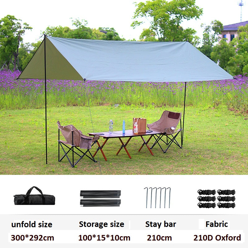Outdoor camping tent Silver-coated vinyl sunblock and rainproof shade pergola picnic camping tent