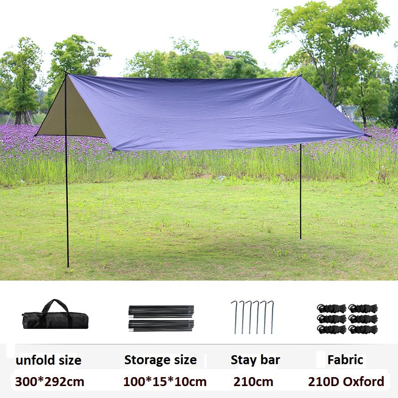 Outdoor camping tent Silver-coated vinyl sunblock and rainproof shade pergola picnic camping tent