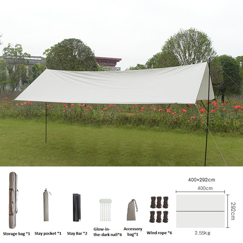 Outdoor camping tent Silver-coated vinyl sunblock and rainproof shade pergola picnic camping tent