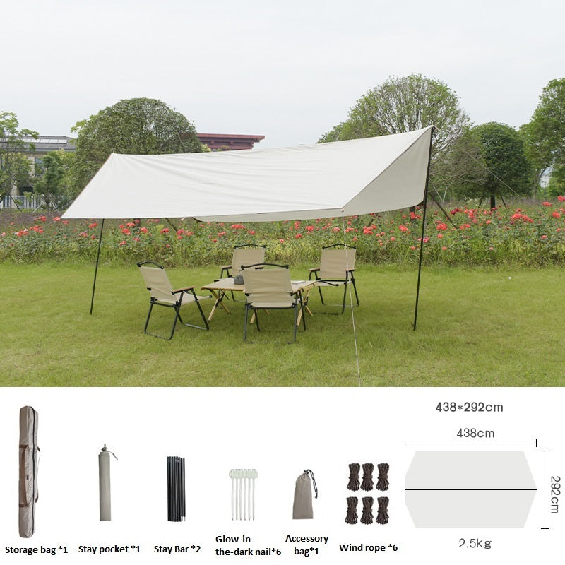 Outdoor camping tent Silver-coated vinyl sunblock and rainproof shade pergola picnic camping tent