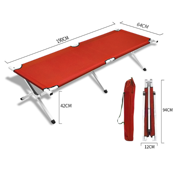 Outdoor folding bed portable single lunch break simple camping bed camping bed emergency disaster aluminum alloy camp bed