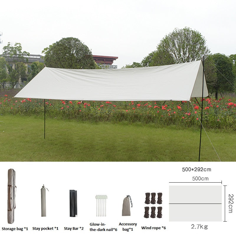 Outdoor camping tent Silver-coated vinyl sunblock and rainproof shade pergola picnic camping tent