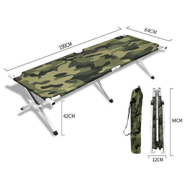 Outdoor folding bed portable single lunch break simple camping bed camping bed emergency disaster aluminum alloy camp bed