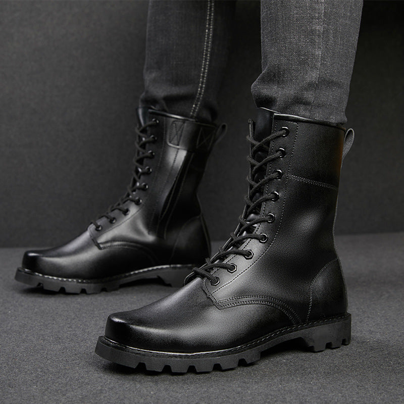 Cowhide Steel Toe Steel Bottom Martin Winter Wool Warm Boots Outdoor Work Boots
