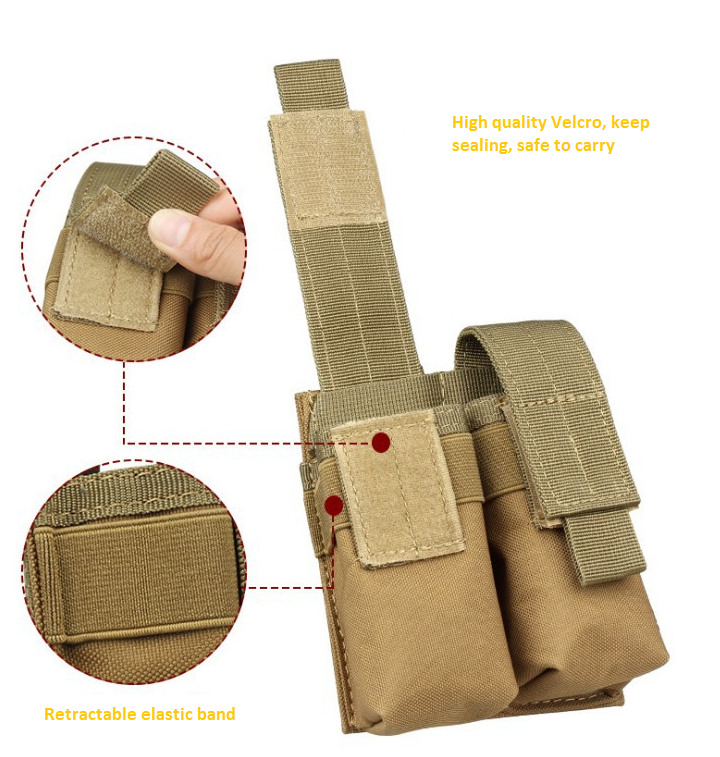 Outdoor Tactical Single Double Magazine Pouch Flashlight Bag