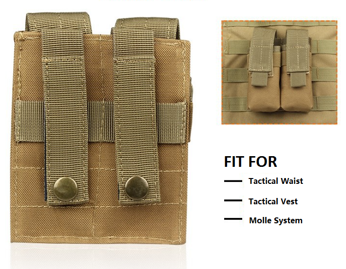 Outdoor Tactical Single Double Magazine Pouch Flashlight Bag