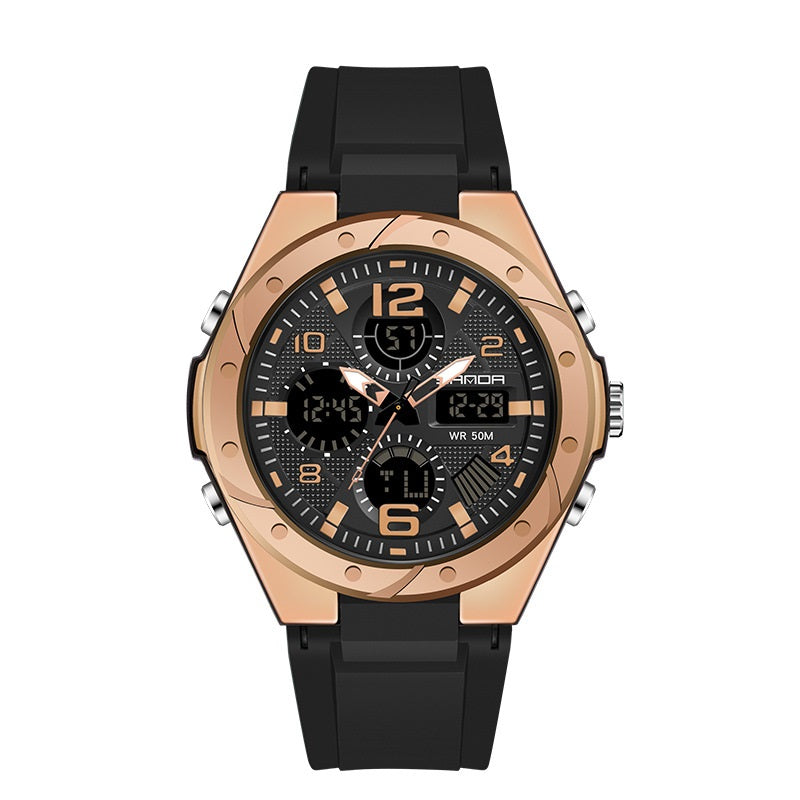 Outdoor Multifunctional Special Forces Watch Men's & Womens' Double Display Waterproof Luminous Sports Electronic Watch