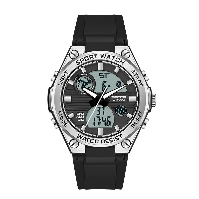 Outdoor Multifunctional Special Forces Watch Men's & Womens' Double Display Waterproof Luminous Sports Electronic Watch
