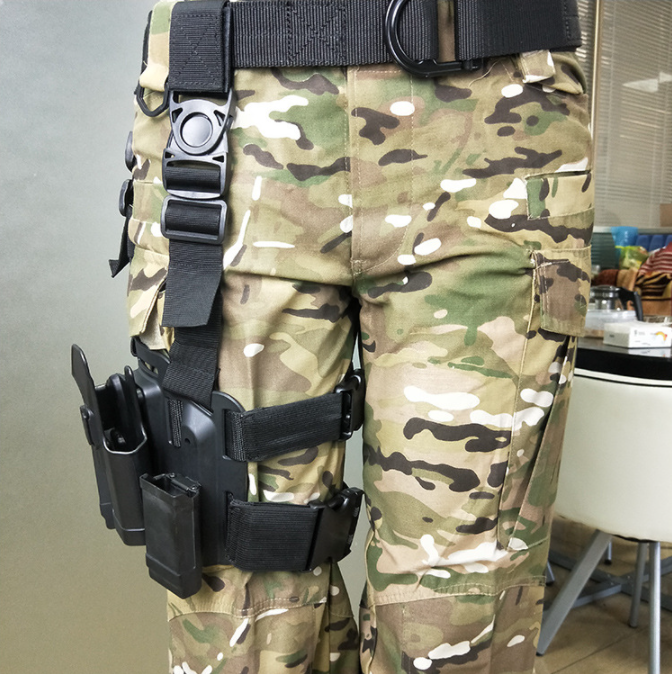 Outdoor CQC Tactical Leg Holster Fits For G17/19/22 Double Defense Combination Thigh Holster