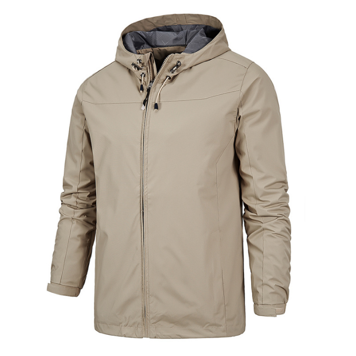 Men's Thin Hooded Trench Coat Windproof Waterproof Outdoor Tactical Soft Shell Jacket