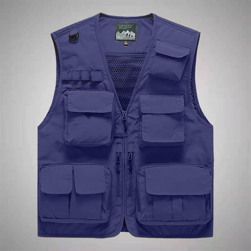 Outdoor Waistcoat Overalls Pocket Men's Thin Breathable Training Sports Sleeveless Vest